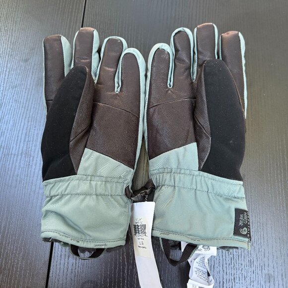 Mountain Hardwear Snojo Glove Men's Large Winter Nylon Leather Green Black New - Picture 3 of 8